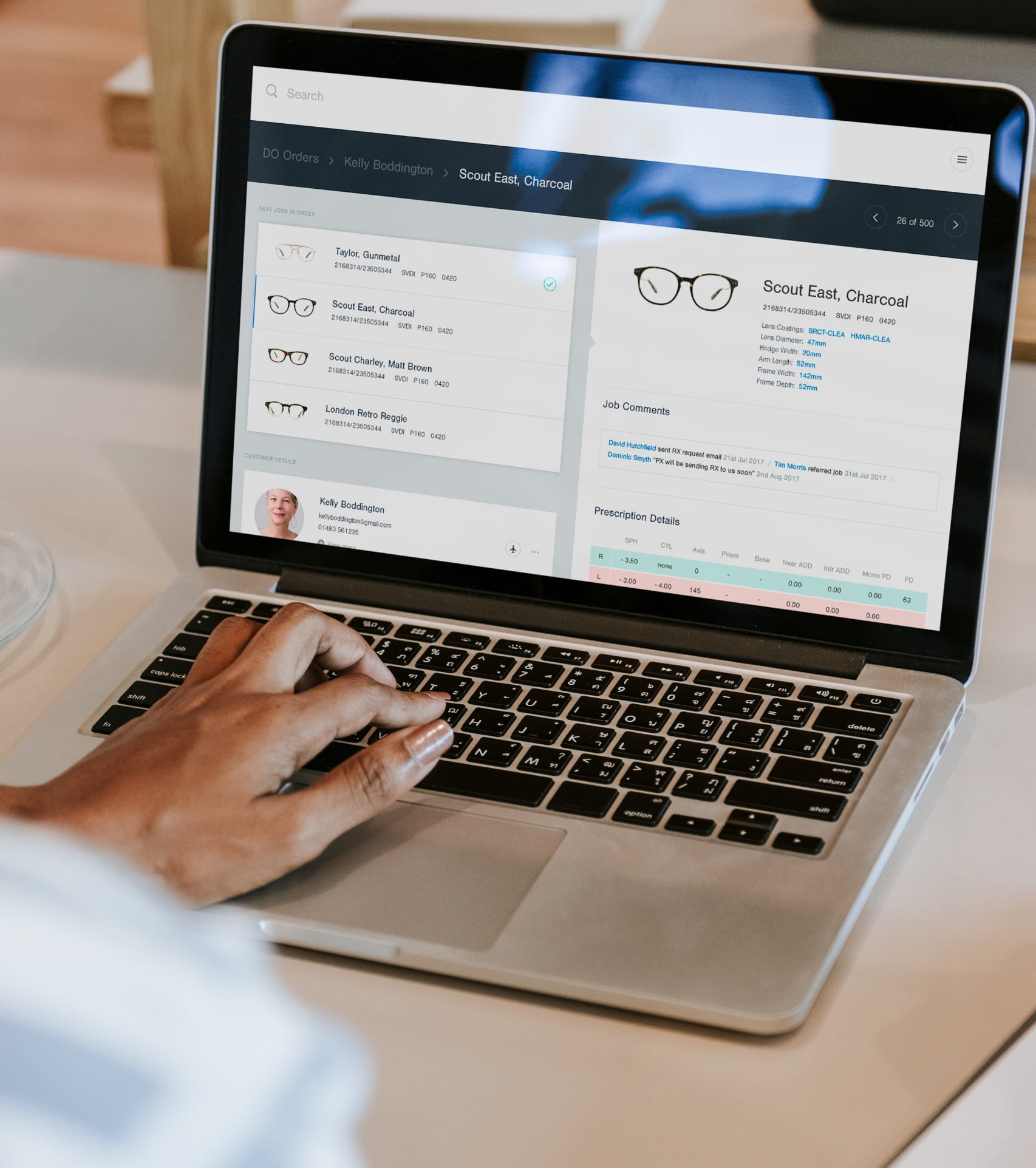 working on a customers order dashboard